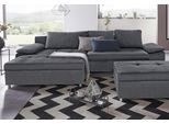Ecksofa HOME AFFAIRE "Labene L-Form", grau (dunkelgrau), B:290cm H:82cm T:90cm, Struktur fein (95% Polyester, 5% Polyamid);Luxus-Microfaser ALTARA NUBUCK (100% Polyester);Kunstleder SOFTLUX / Struktur (100% Polyester);Struktur (100% Polyester);Flachgewebe (95% Polyester, 5% Polyamid), Sofas, Ecksofa, wahlweise mit Bettfunktion und Bettkasten, auch als XXL-Variante