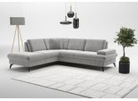 Ecksofa SIT & MORE "Morris Jubi L-Form, B: 238 cm", grau (hellgrau), B:238cm H:83cm T:202cm, 100% Polyester, Sofas, Ecksofa, mit Armteilfunktion & 1 Zierkissen, optional Bettfunktion
