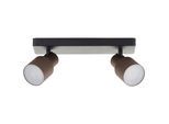 BRILLIANT Deckenstrahler "Cadiz", schwarz (schwarz matt, bronzefarben gebürstet), 2, H: 16cm, 1 Stk., Leuchten, 350 lm, 3000K, dimmbar, schwenkbar, Aluminium, Deckenstrahler