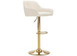 Livetastic Barhocker, Creme, Gold, Metall, Textil, Füllung: Schaumstoff, Drehteller, 53.5x108x53 cm, Sitzfläche 360° drehbar, inklusive Armlehnen, Esszimmer, Barmöbel, Barhocker