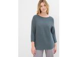 Strickpullover BONPRIX, Damen, Gr. 52/54 (XXL), eukalyptusgrün, Strick, Obermaterial: 50% Viskose, 26% Polyamid, 24% Polyester, Strukturmuster, unifarben, lässig geschnitten Po-bedeckend, Rundhals, Fledermausärmel Strickkante, Pullover Strickpullover, aus Viskose, mit Rippstruktur, halber Fledermausarm