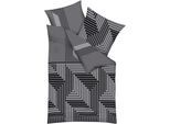 Bettwäsche KAEPPEL "Escape", schwarz, B/L: 155cm x 220cm, 1 Stk., 1 Stk., Mako-Satin, B/L: 80cm x 80cm, 2 Stk., Mako-Satin, Obermaterial: 100% Baumwolle, Bettwäsche, Bettwäsche