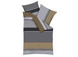 Bettwäsche KAEPPEL "Imperial", gold, B/L: 135cm x 200cm, 1 Stk., 1 Stk., Mako-Satin, B/L: 80cm x 80cm, 2 Stk., Mako-Satin, Obermaterial: 100% Baumwolle, Bettwäsche, Bettwäsche