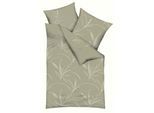 Bettwäsche KAEPPEL "Organic", grün (khaki), B/L: 140cm x 200cm, 1 Stk., 1 Stk., Mako-Satin, B/L: 70cm x 90cm, 2 Stk., Mako-Satin, Obermaterial: 100% Baumwolle, Bettwäsche, Bettwäsche