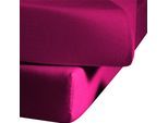 Betttuch FLEURESSE "Colours", lila (cassis), B:270cm L:260cm, Mako-Satin, Obermaterial: 100% Baumwolle, Bettlaken, Betttuch, offenes Bettlaken
