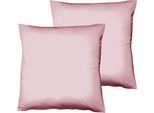 Kissenbezüge FLEURESSE "Colours", rosa (dunkel rosa), B:40cm L:40cm, Interlock-Jersey, Obermaterial: 100% Baumwolle, Kissenbezüge, Kissenbezüge, edler, bügelfreier Interlock-Jersey aus 100% Baumwolle