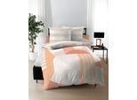 Wendebettwäsche KAEPPEL "Rising Sund", beige (natur), B/L: 140cm x 200cm, 1 Stk., 1 Stk., Mako-Satin, B/L: 70cm x 90cm, 2 Stk., Mako-Satin, Obermaterial: 100% Baumwolle, Bettwäsche, Wendebettwäsche