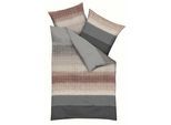 Bettwäsche KAEPPEL "Quinto", braun (mocca), B/L: 135cm x 200cm, 1 Stk., 1 Stk., Mako-Satin, B/L: 80cm x 80cm, 2 Stk., Mako-Satin, Obermaterial: 100% Baumwolle, Bettwäsche, Bettwäsche