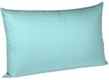 Kissenbezug FLEURESSE "Colours Mako Satin, 100% Baumwolle, mit Reißverschluss", blau (eisblau), B:40cm L:60cm, Mako-Satin, Mako-Satin, Kissenbezüge, Kissenbezug, Mako Satin, glänzend, glatt, Premium Qualität