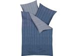 Wendebettwäsche KAEPPEL "Vertigo", blau (saphir), B/L: 155cm x 220cm, 1 Stk., 1 Stk., Mako-Satin, B/L: 80cm x 80cm, 2 Stk., Mako-Satin, Obermaterial: 100% Baumwolle, Bettwäsche, Wendebettwäsche