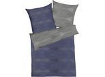 Wendebettwäsche KAEPPEL "Ikat", blau (indigo), B/L: 200cm x 200cm, 1 Stk., 2 Stk., Feinbiber, B/L: 80cm x 80cm & 80cm x 80cm, 3 Stk., Feinbiber, Obermaterial: 100% Baumwolle, Bettwäsche, Wendebettwäsche, angenehm wärmend