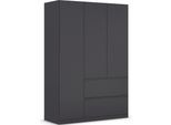 Drehtürenschrank RAUCH "Kleiderschrank Schrank Garderobe COSTA in den Breiten 91/136/181 cm", grau (graumetallic, eingriffe graumetallic), B:136cm H:197cm T:54cm, Holzwerkstoff, Schränke, Drehtürenschrank, viel Platz, grifflose Front und Push-to-Open Funktion MADE IN GERMANY