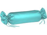 Nackenrollenbezug FLEURESSE "Colours", blau (petrol), B:15cm L:40cm, Mako-Satin, Obermaterial: 100% Baumwolle, Kissenbezüge, Nackenrollenbezug, Mako Satin, glänzend, glatt, Premium Qualität