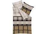 Bettwäsche KAEPPEL "Penthouse", gelb (ocker), B/L: 135cm x 200cm, 1 Stk., 1 Stk., Mako-Satin, B/L: 80cm x 80cm, 2 Stk., Mako-Satin, Obermaterial: 100% Baumwolle, Bettwäsche, Bettwäsche