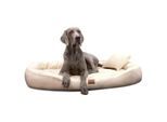 Tierlando ® Orthopädisches Hundebett TIFFANY Easy-Clean | Große Hunde XXL creme 1,45 m, 20 cm, 1,05 m