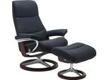 Fußhocker STRESSLESS "View", blau (shadow blau paloma), B:57cm H:43cm T:47cm, Leder BATICK: BATICK ist ein leicht korrigiertes, durchgefärbtes und genarbtes Möbelleder, bei dem die meisten Unebenheiten und Spuren in der Regel entfernt wurden.;Leder PALOMA: PALOMA ist ein durchgefärbtes Semianilin-Möbelleder mit natürlicher Narbung.;ROHLEDER Stoff Q2 FARON: Ein fester zuverlässiger Bouclé mit einem
