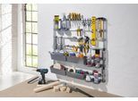 Ablageregal RUCO, silber (aluminiumfarben, silber), B:90cm H:90cm T:10cm, Aluminium, Kunststoff, Regale, Ablageregal, Aluminium/Kunststoff, ideal für Werkstatt, Garage oder Hobbyraum