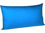 Kissenbezug FLEURESSE "Colours Mako Satin, 100% Baumwolle, mit Reißverschluss", blau (meeresblau), B:40cm L:80cm, Mako-Satin, Mako-Satin, Kissenbezüge, Kissenbezug, Mako Satin, glänzend, glatt, Premium Qualität