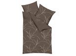 Bettwäsche KAEPPEL "Organic", braun (mocca), B/L: 135cm x 200cm, 1 Stk., 1 Stk., Mako-Satin, B/L: 80cm x 80cm, 2 Stk., Mako-Satin, Obermaterial: 100% Baumwolle, Bettwäsche, Bettwäsche