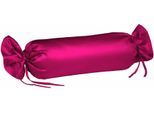 Nackenrollenbezug FLEURESSE "Colours", lila (cassis), B:15cm L:40cm, Mako-Satin, Obermaterial: 100% Baumwolle, Kissenbezüge, Nackenrollenbezug, Mako Satin, glänzend, glatt, Premium Qualität