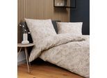 Bettwäsche JANINE "Soft-Cotton71003 0", silber (natur silber), B/L: 155cm x 220cm, 1 Stk., 1 Stk., Linon, B/L: 80cm x 80cm, Linon, Obermaterial: 100% Baumwolle, Bettwäsche, Bettwäsche, mit Reissverschluss