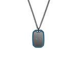 Kette mit Anhänger ARMANI EXCHANGE "Schmuck Geschenk Edelstahl, Silikon", silber (gunfarben, blau), Halsketten, Herren, Edelstahl Silikon, L: 70 B: 2mm, Edelstahl, Silikon, B:2mm
