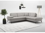 Ecksofa SIT & MORE "Morris Jubi L-Form, B: 238 cm", grau (hellgrau), B:238cm H:83cm T:202cm, 95% Polyester, 5% Polyamid, Sofas, Ecksofa, mit Armteilfunktion & 1 Zierkissen, optional Bettfunktion