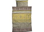 Bettwäsche CASATEX "Indi", gelb (ocker), B/L: 135cm x 200cm, 1 Stk., 1 Stk., Biber, B/L: 80cm x 80cm, 2 Stk., Biber, Obermaterial: 100% Baumwolle, Bettwäsche, Bettwäsche, romantisch, orientalisch, weich und gemütlich