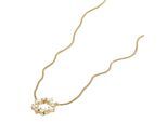 Kette mit Anhänger FOSSIL "Schmuck Geschenk Metall ELLIS", gold (gelbgoldfarben, kristallweiß), Halsketten, Damen, Metall, L: 45,5 B: 1mm, mit Zirkonia (synth.), B:1mm