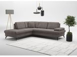 Ecksofa SIT & MORE "Morris Jubi L-Form, B: 238 cm", braun (walnut), B:238cm H:83cm T:202cm, 100% Polyester, Sofas, Ecksofa, mit Armteilfunktion & 1 Zierkissen, optional Bettfunktion