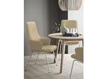 Polsterstuhl STRESSLESS "Laurel", beige (sand paloma, chrom matt), B:58cm H:105cm T:60cm, Leder PALOMA: PALOMA ist ein durchgefärbtes Semianilin-Möbelleder mit natürlicher Narbung., Stühle, Polsterstuhl, High Back mit Armlehne, Größe L, mit Beinen aus Stahl in Chrom matt