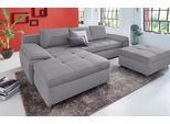 Ecksofa HOME AFFAIRE "Labene L-Form", grau, B:270cm H:82cm T:90cm, Struktur fein (95% Polyester, 5% Polyamid);Luxus-Microfaser ALTARA NUBUCK (100% Polyester);Kunstleder SOFTLUX / Struktur (100% Polyester);Struktur (100% Polyester);Flachgewebe (95% Polyester, 5% Polyamid), Sofas, Ecksofa, wahlweise mit Bettfunktion und Bettkasten, auch als XXL-Variante