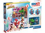 Puzzle CLEMENTONI "Edukit, 4n1, Spidey und seine Freunde", bunt, Puzzles, Kinder, Pappe, Motiv, Made in Europe