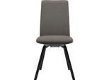 Polsterstuhl STRESSLESS "Laurel", braun (mole dinamica, schwarz), B:49cm H:92cm T:59cm, Microfaser DINAMICA (88% Polyester, 12% Polyurethan), Stühle, Polsterstuhl, Low Back, Größe M, mit schräggestellten Beinen in Schwarz