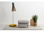 Polsterhocker HOME AFFAIRE "MARSEILLE", grau (cloud grau), B:70cm H:47cm T:70cm, 100% Polyester, Hocker, Polsterhocker, Massivholzbeine Eiche, Landhausstil, Wellenunterfederung