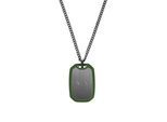Kette mit Anhänger ARMANI EXCHANGE "Schmuck Geschenk Edelstahl, Silikon", silber (gunfarben, grün), Halsketten, Herren, Edelstahl Silikon, L: 70 B: 2mm, Edelstahl, Silikon, B:2mm