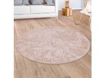 Hochflor-Teppich PACO HOME "Silky 591", beige (creme), H:37mm Ø:160cm, Polyester, Teppiche, Uni Farben, besonders weich und kuschelig