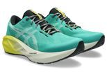 Laufschuh ASICS "NOVABLAST 5 TR", Herren, Gr. 49, aurora grün, light dust, Synthetik, Schuhe Laufschuh