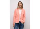 Kurzblazer STREET ONE, Damen, Gr. 46, light apricot, Web, 73% Baumwolle, 24% Polyester, 3% Elasthan, Strukturmuster, regular fit normal, V-Ausschnitt, normaler Saum, Blazer Kurzblazer, mit Struktur-Muster