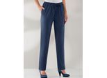 Schlupfhose CLASSIC BASICS, Damen, Gr. 24, Kurzgrößen, blau (marine), 100% Polyester, gemustert, mehrfarbig, lang, Hosen Schlupfhose