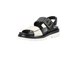 Riemchensandale ARA "Ara Sandalen Leder", Damen, Gr. 40, schwarz-weiß (schwarz), Leder, Schuhe Riemchensandale