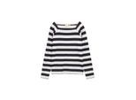 TOM TAILOR Damen Langarmshirt mit Streifenmuster, blau, Gestreift, Gr. M