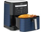 TEFAL Heißluftfritteuse "EY8018 Easy Fry & Grill XXL, 2-in-1", blau (blau, schwarz), B:30,3cm H:36,1cm T:43,2cm, Fritteusen, XXL-Fassungsvermögen oder 2 separate Zonen, Flexcook-Trennwand, Heißluftfritteuse