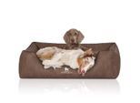 Knuffelwuff Orthopädisches Hundebett Tampa aus laser-gestepptem Kunstleder braun XL