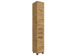 Held , Eichefarben , Holzwerkstoff , 4 Fächer , 1 Schublade(n) Schubladen , 30x180x35 cm , Made in Germany , stehend, hängend , Badezimmer, Badezimmermöbel, Badezimmerschränke, Badezimmer Hochschränke
