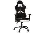 Mid.you , Schwarz, Weiß , Metall , 72x138x63 cm , Wippmechanik mit Härtegradeinstellung, Sitzfläche 360° drehbar , Büromöbel, Bürostühle, Gaming Stühle