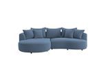Möbelix , Dunkelblau , Textil , Ottomane links, L-Form , 287x168 cm , Made in EU , Rücken echt ,