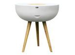 Möbelix , Braun, Grau, Weiß , Holz, Stein , Akazie , rund , 95x104x95 cm , Grüner Punkt, Europäischer Sicherheitsstandard , Gartenmöbel, Gartentische, Gartentische