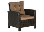 Gardenson , Braun, Beige , Metall, Kunststoff , Uni , Füllung: Polyetherschaumkern , 72x85x66 cm , Gartenmöbel, Gartensessel, Gartenstühle