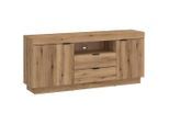 Möbelix , Eichefarben , Holzwerkstoff , 2 Fächer , 2 Schublade(n) Schubladen , 146x66.6x39.6 cm ,